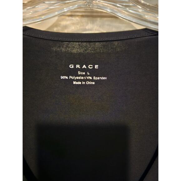 Grace Half Sleeve Liquid Knit Black Top Womens Large Professional Neutral - Picture 5 of 6